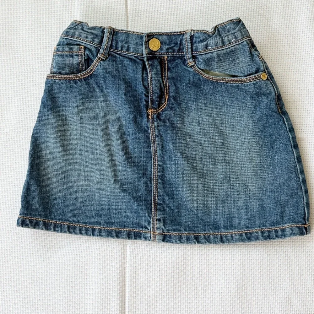 Gymboree Girls Medium Wash Denim Mini Skirt Adjustable‎ Waist Size 6